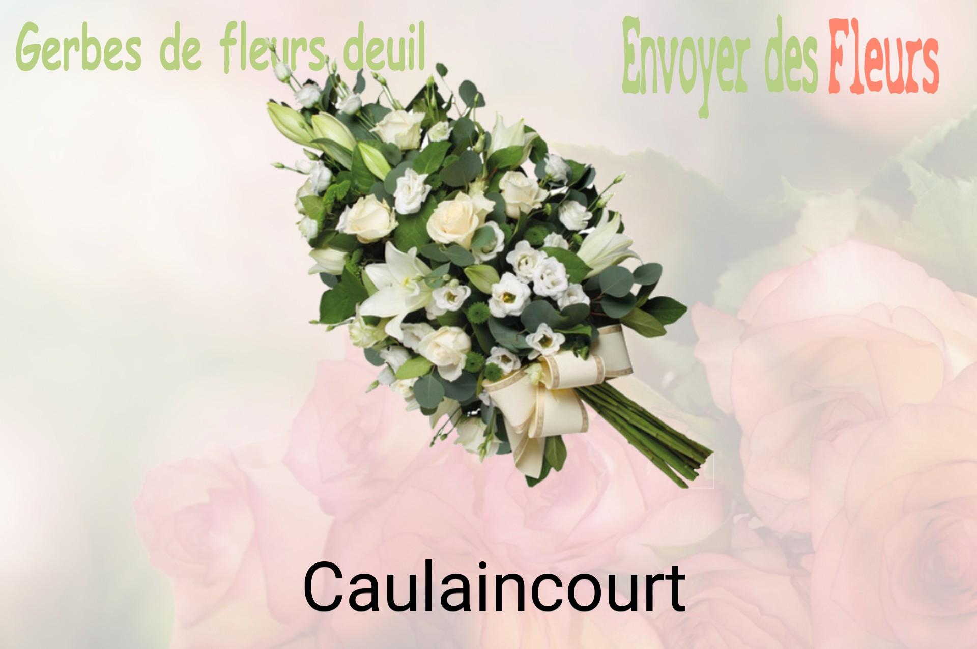 Gerbe de fleurs de deuil livrée à Caulaincourt